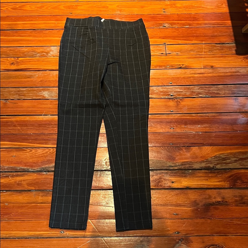 DKNY Black Plaid Dress Pants